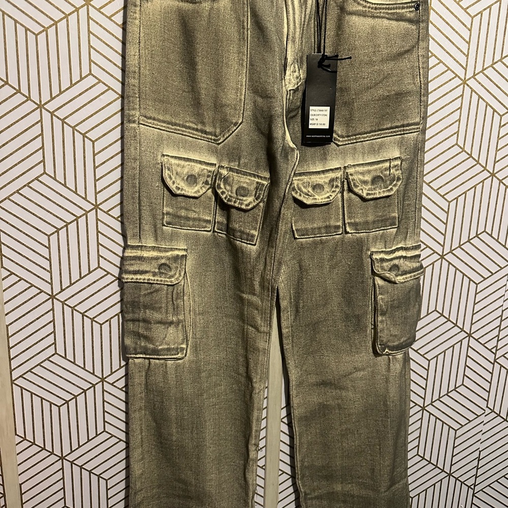 Waimea Baggy Fit Cargo Jeans | Dirty Stone | NWT